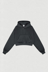 Women's velvet thickened cropped hooded sweatshirt