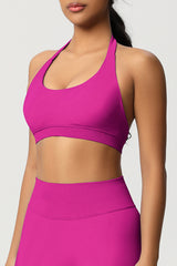 Women Halter Neck Seamless Yoga Sports Bra - Breathable Support Top