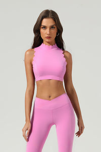 Women's Athletic Petal Mock-Neck Backless Tank Top