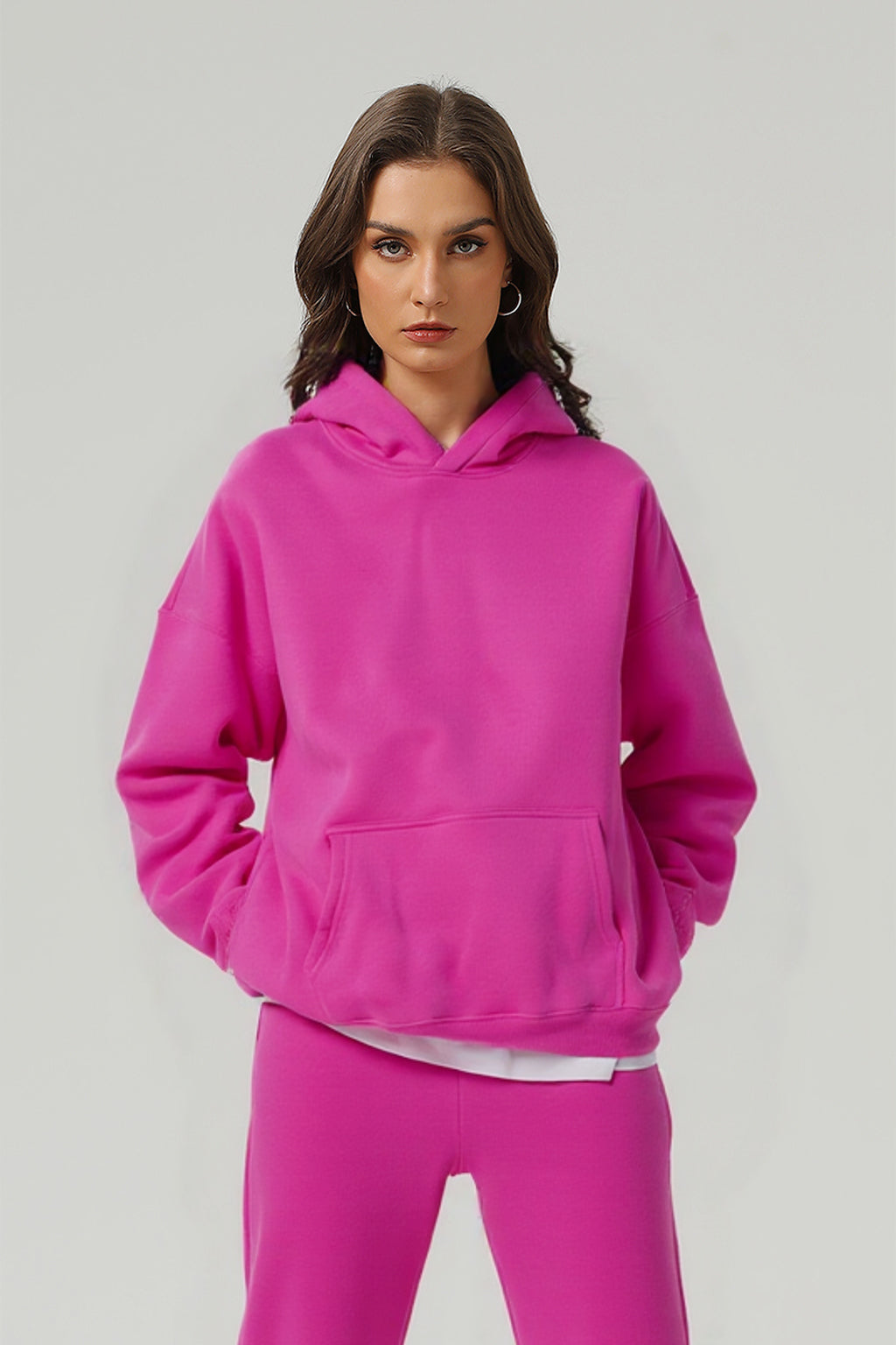Unisex Solid Color Loose Hoodie