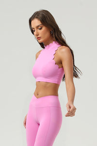 Women's Athletic Petal Mock-Neck Backless Tank Top