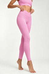 Women's Scallop-Edge High-Neck Top And Leggings Sports Set