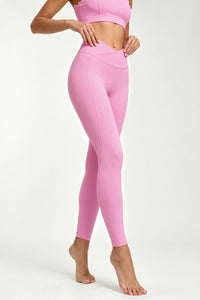 Women's Scallop-Edge High-Neck Top And Leggings Sports Set