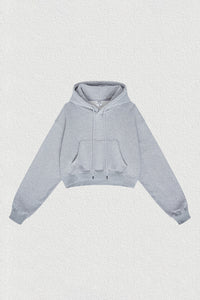 Women's velvet thickened cropped hooded sweatshirt