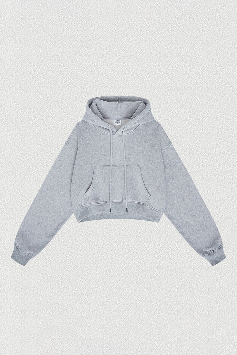 Women's velvet thickened cropped hooded sweatshirt