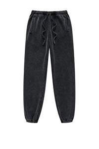 Unisex washed fleece-lined sweatpants