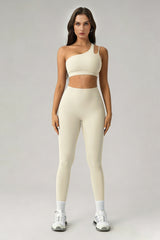 Women's Summer Set:One-Shoulder Bra And High-Waiste Leggings