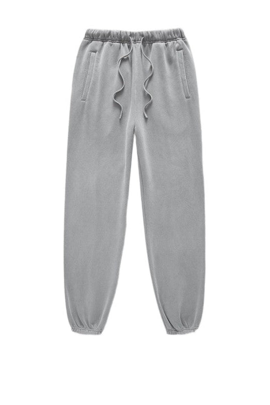 Unisex washed fleece-lined sweatpants