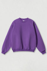 Loose fleece-lined thick round-neck sweatshirt