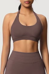 Women Halter Neck Seamless Yoga Sports Bra - Breathable Support Top