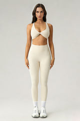 Women's Athletic Sets:Twist-Front Cross Back Bra And Legging