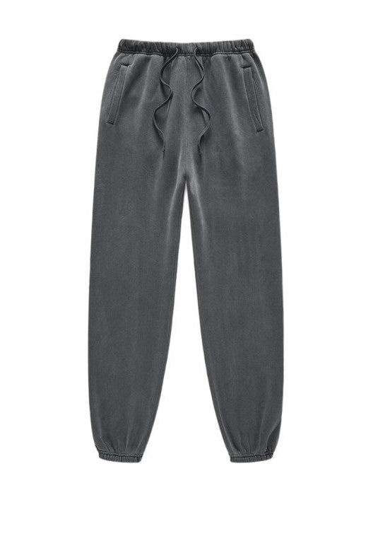 Unisex washed fleece-lined sweatpants