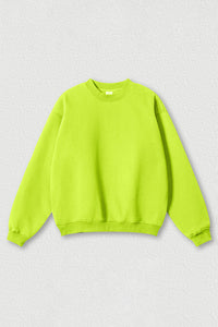 Loose fleece-lined thick round-neck sweatshirt