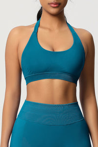 Women Halter Neck Seamless Yoga Sports Bra - Breathable Support Top