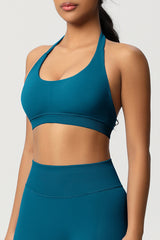 Women Halter Neck Seamless Yoga Sports Bra - Breathable Support Top