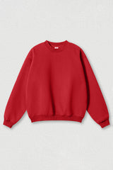 Loose fleece-lined thick round-neck sweatshirt