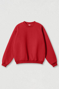 Loose fleece-lined thick round-neck sweatshirt