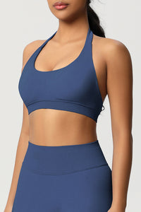 Women Halter Neck Seamless Yoga Sports Bra - Breathable Support Top