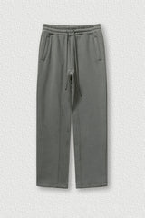 Solid Color Fleece-Lined Sweatpants - Winter Thermal Straight Leg Pants