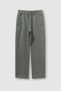 Solid Color Fleece-Lined Sweatpants - Winter Thermal Straight Leg Pants