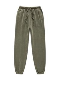 Unisex washed fleece-lined sweatpants