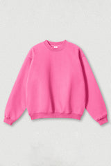 Loose fleece-lined thick round-neck sweatshirt