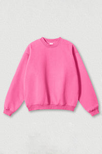 Loose fleece-lined thick round-neck sweatshirt