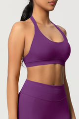 Women Halter Neck Seamless Yoga Sports Bra - Breathable Support Top