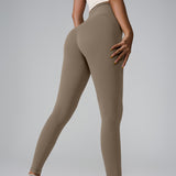 Women'S Pocket High-Waisted Seamless Sculpting Yoga Leggings