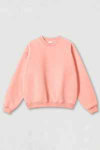Loose fleece-lined thick round-neck sweatshirt