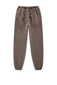 Unisex washed fleece-lined sweatpants