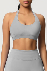 Women Halter Neck Seamless Yoga Sports Bra - Breathable Support Top