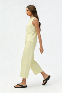Women's Summer Sets:Sleeveless Tank Top And Wide Leg Pants