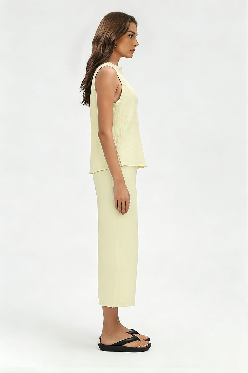 Women's Summer Sets:Sleeveless Tank Top And Wide Leg Pants