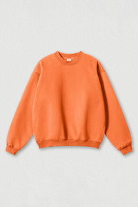 Loose fleece-lined thick round-neck sweatshirt