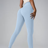 Women'S Pocket High-Waisted Seamless Sculpting Yoga Leggings