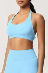 Women Halter Neck Seamless Yoga Sports Bra - Breathable Support Top