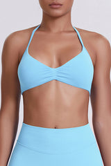 Women Halter Neck Seamless Sports Bra - Breathable Backless Yoga Top
