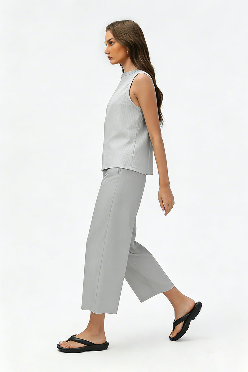 Women's Summer Sets:Sleeveless Tank Top And Wide Leg Pants