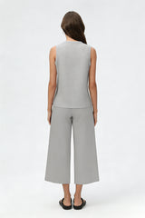 Women's Summer Sets:Sleeveless Tank Top And Wide Leg Pants
