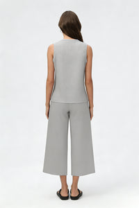 Women's Summer Sets:Sleeveless Tank Top And Wide Leg Pants