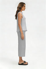 Women's Summer Sets:Sleeveless Tank Top And Wide Leg Pants