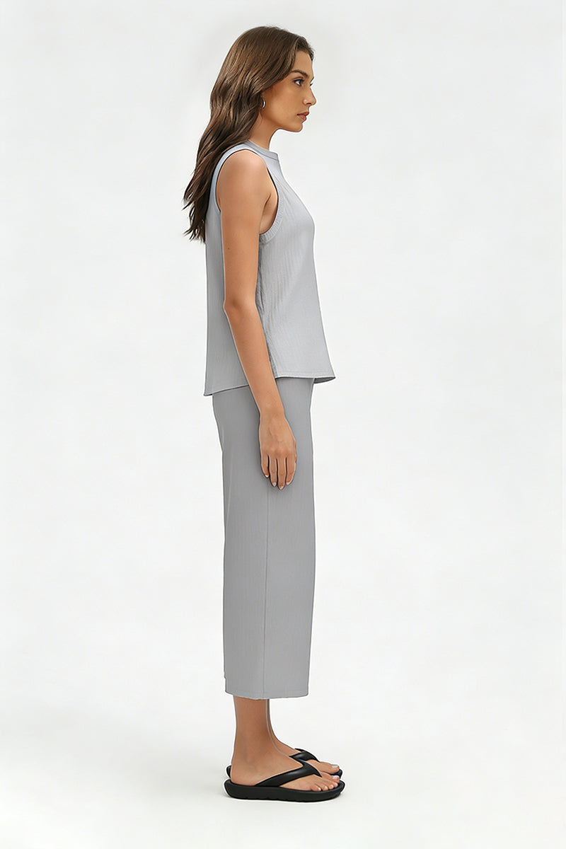 Women's Summer Sets:Sleeveless Tank Top And Wide Leg Pants