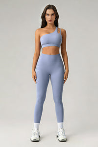 Women's Summer Set:One-Shoulder Bra And High-Waiste Leggings