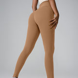 Women'S Pocket High-Waisted Seamless Sculpting Yoga Leggings