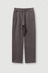 Solid Color Fleece-Lined Sweatpants - Winter Thermal Straight Leg Pants