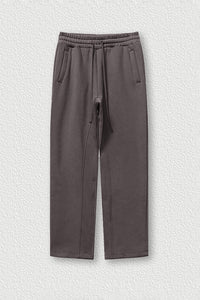 Solid Color Fleece-Lined Sweatpants - Winter Thermal Straight Leg Pants