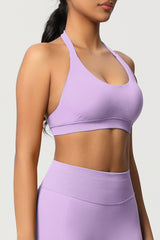 Women Halter Neck Seamless Yoga Sports Bra - Breathable Support Top