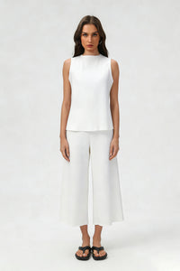 Women's Summer Sets:Sleeveless Tank Top And Wide Leg Pants