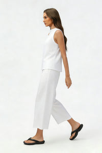 Women's Summer Sets:Sleeveless Tank Top And Wide Leg Pants